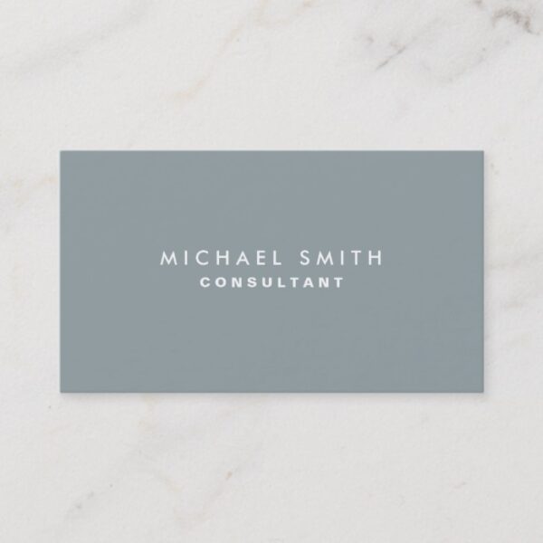 Professional Plain Elegant Modern Simple Gray Business Card
