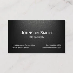 Professional Plain Matte Black - Simple Stylish Business Card