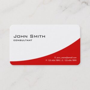 Professional Plain Red Elegant Modern Real Estate Business Card