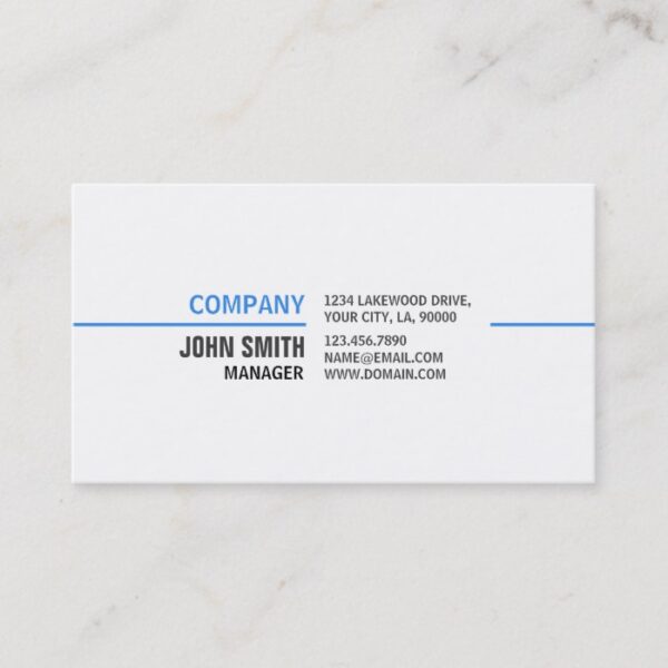 Professional Plain Simple Elegant White Computer Business Card