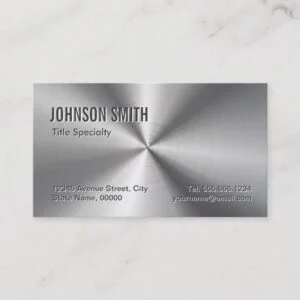 Professional Plain Sliver Radial Metallic Look Business Card