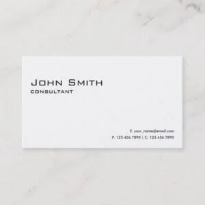 Professional Plain White Elegant Modern Simple Business Card