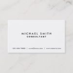 Professional Plain White Elegant Modern Simple Business Card