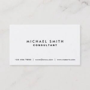 Professional Plain White Elegant Modern Simple Business Card