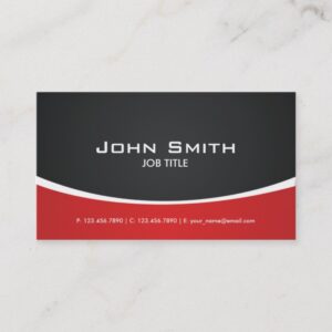Professional Red Modern Elegant Classy Business Card