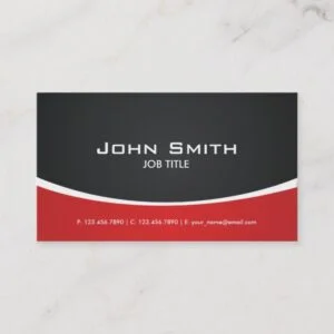 Professional Red Modern Elegant Classy Business Card