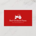 Professional red white tractor farm business card