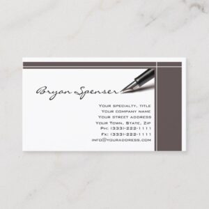 Professional Relief Writer Simple White Card