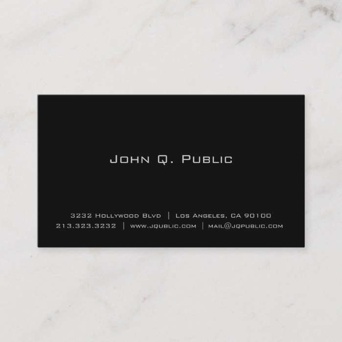 Professional Simple Elegant Plain Black Business Card