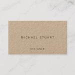 Professional Simple Minimalist Kraft Paper Business Card
