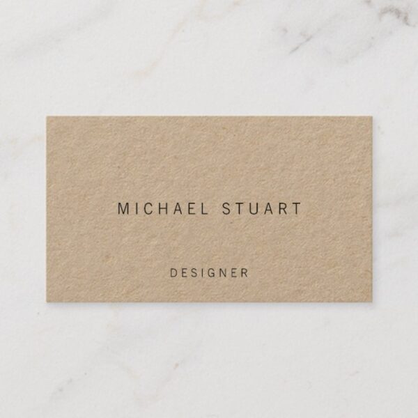 Professional Simple Minimalist Kraft Paper Business Card