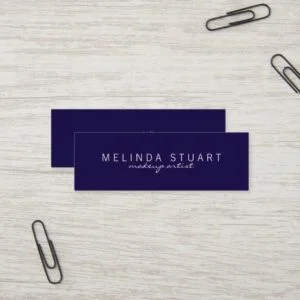 Professional Simple Modern Navy Blue Mini Business Card