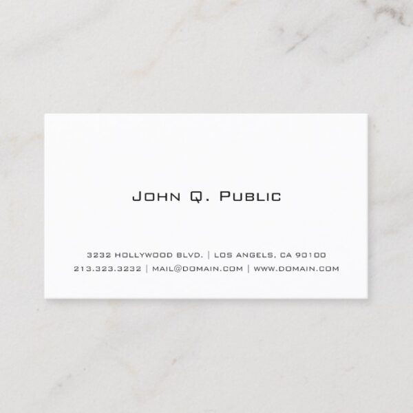 Professional Simple White Business Card