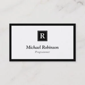 Programmer - Simple Elegant Monogram Business Card