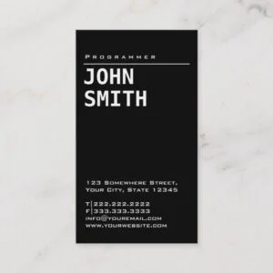 Programmer Simple Framed Plain Minimalist Business Card