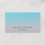 Psychologist Therapist Couch Ombre Blue Gray Business Card