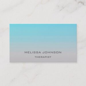 Psychologist Therapist Couch Ombre Blue Gray Business Card