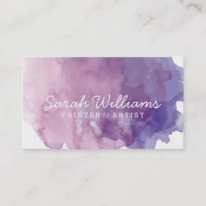Purple Watercolor Business Card