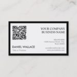 QR Code – Modern Professional Black White Business Card