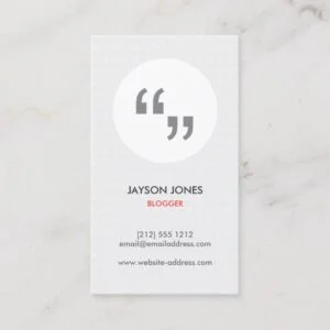 QUOTATION MARKS Business Card for Writers, Authors