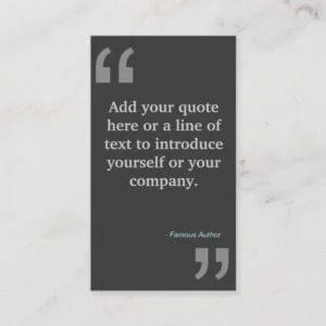 QUOTES in GRAY Designer Business Card