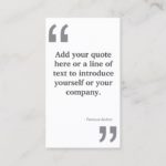 QUOTES in GRAY on White Business Card