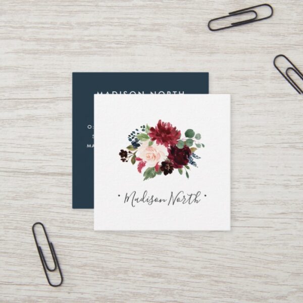 Radiant Bloom | Floral Square Business Card