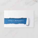 Real Estate Agent Business Card Ripped Paper