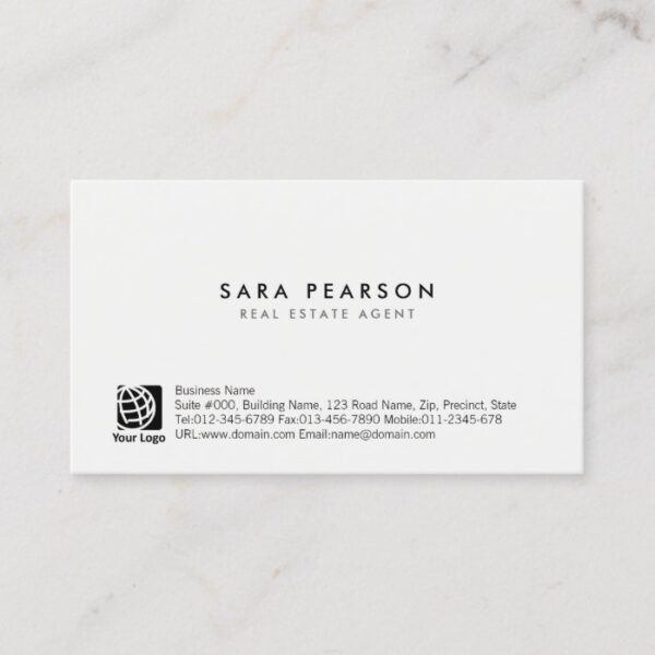 Real Estate Agent Simple Minimal Business Card