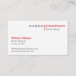 Red and White Minimalistic Business Card