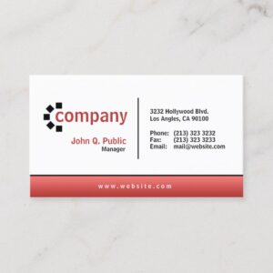 Red Gradient Bottom Simple Modern Professional Business Card