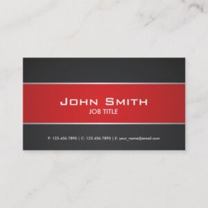 Red Modern Elegant Professional Classy Business Card