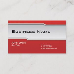Red Modern Professional Elegant Classy Business Card