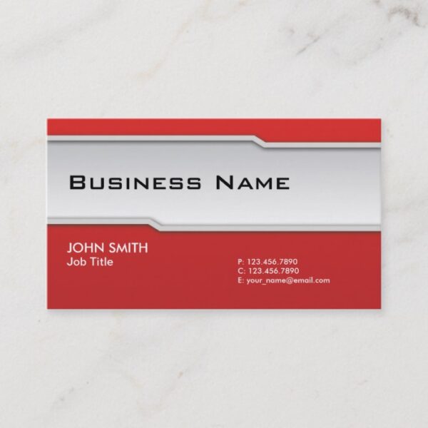 Red Modern Professional Elegant Classy Business Card