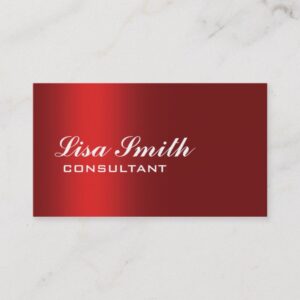 Red Modern Professional Elegant Simple Plain Business Card