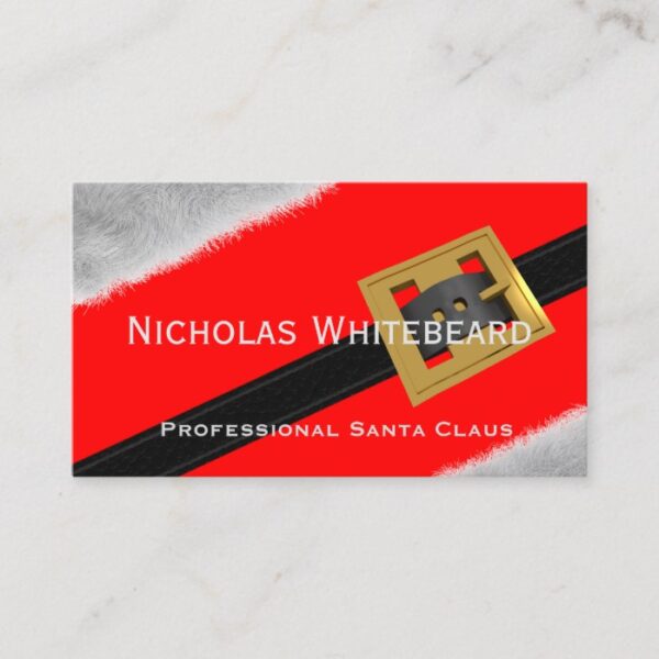 Red Professional Santa Claus Custom Business Cards