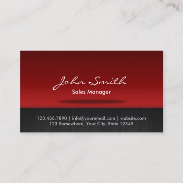 Red Stage Sales Manager Business Card