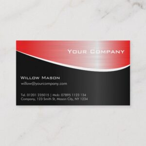 Red Steel Effect Professional Business Card