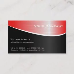 Red Steel Effect Professional Business Card