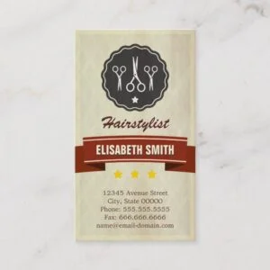 Retro Beauty Salon - Hair Stylist Business Card