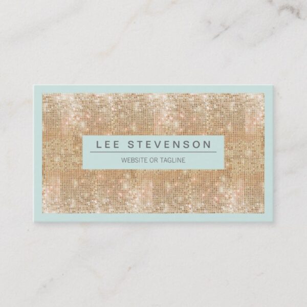 Retro FAUX Gold Sequins Beauty and Fashion Business Card