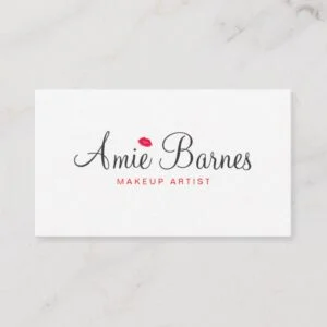 Retro Kissing Lips Makeup Artist White Beauty Business Card
