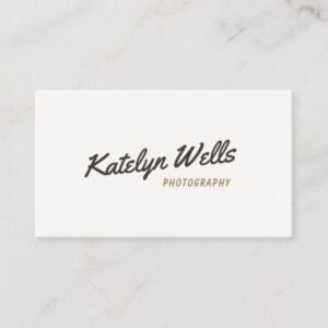 Retro Vintage Handwritten Script Typography Business Card