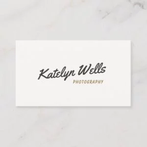 Retro Vintage Handwritten Script Typography Business Card