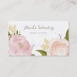 Romantic Watercolor Flowers Business Card