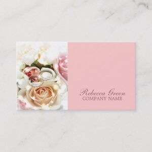 rose engagement rings wedding photographer business card
