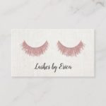 Rose Gold Eyelashes Extensions Lashes Artist Linen Business Card