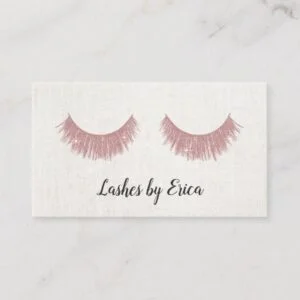 Rose Gold Eyelashes Extensions Lashes Artist Linen Business Card