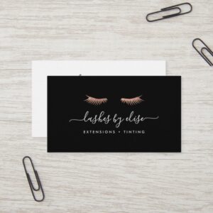 Rose Gold Lashes Business Card