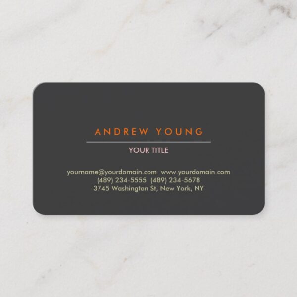 Rounded Corner Gray Professional Business Card